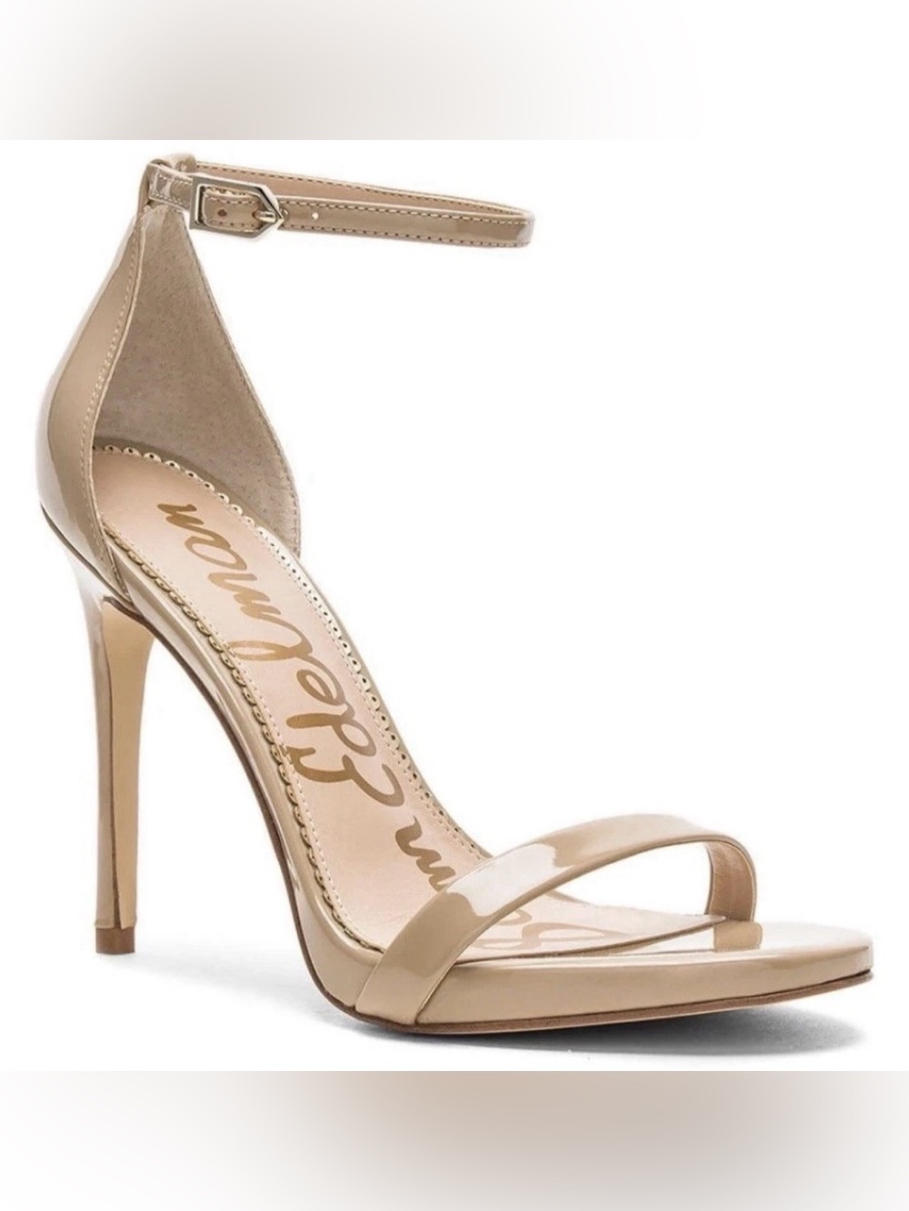 Sam Edelman Women's Patent
Leather Ankle Strap Sandal
Tan Size 7.5